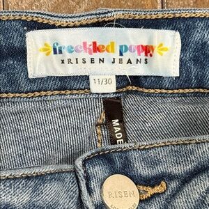 Freckled Poppy x Risen High Rise Ankle Bootcut Patch Pocket Jeans Size 11/30